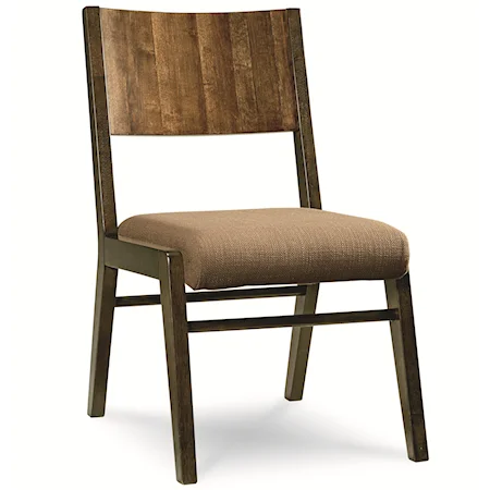 Side Chair with Wood Back and Upholstered Seat